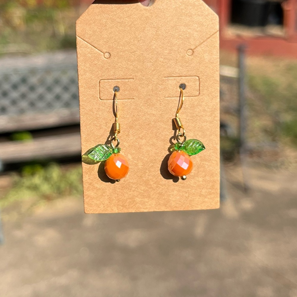 Shimmery Orange Earrings